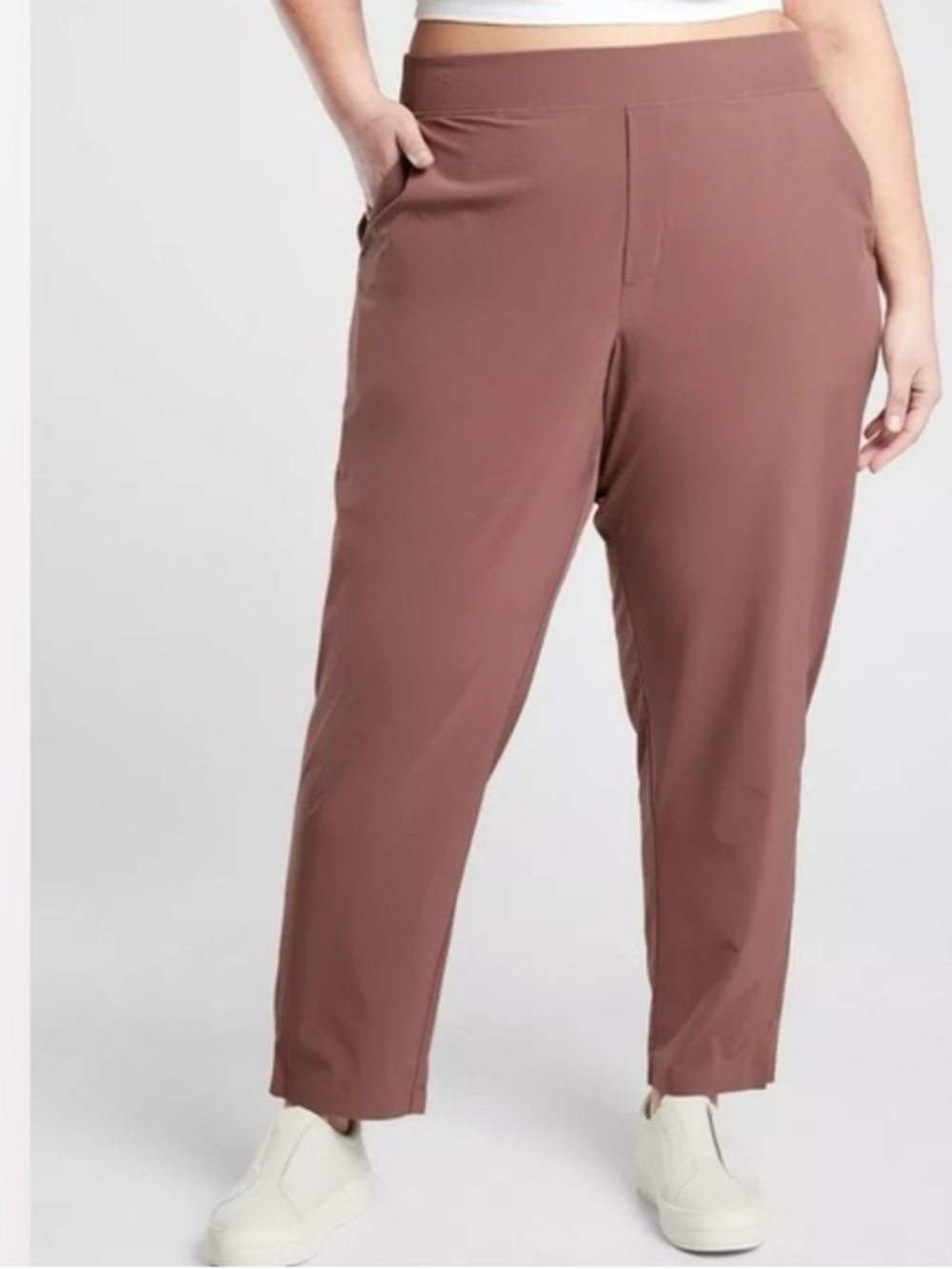Athleta‎ Brooklyn pants mauve pink ankle pockets stretch new NWT